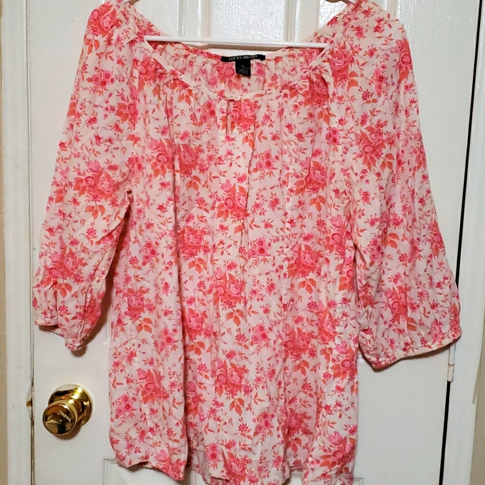 Lucky Brand Pink Floral blouse